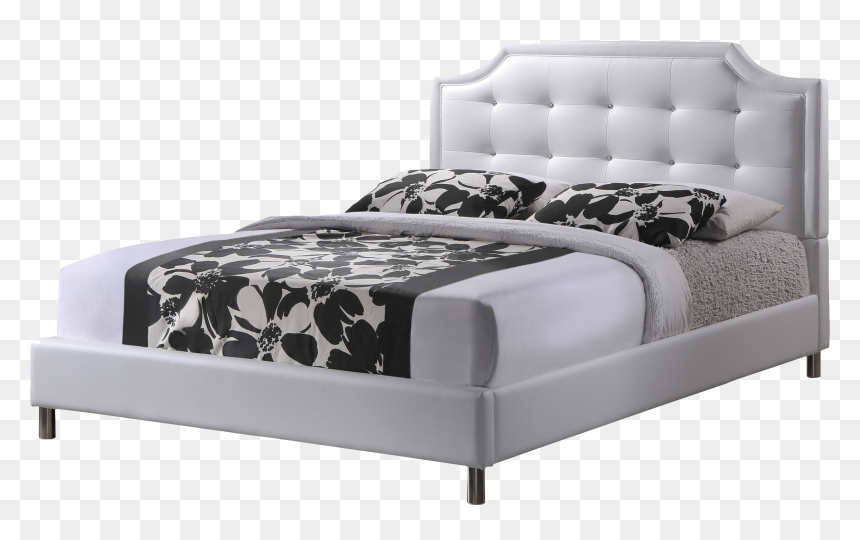 White Bed Headboards Queen, HD Png Download - bed png