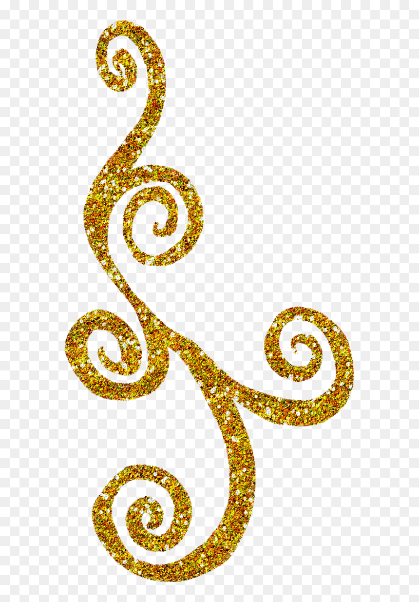 Gold Swirls, HD Png Download - gold glitter png