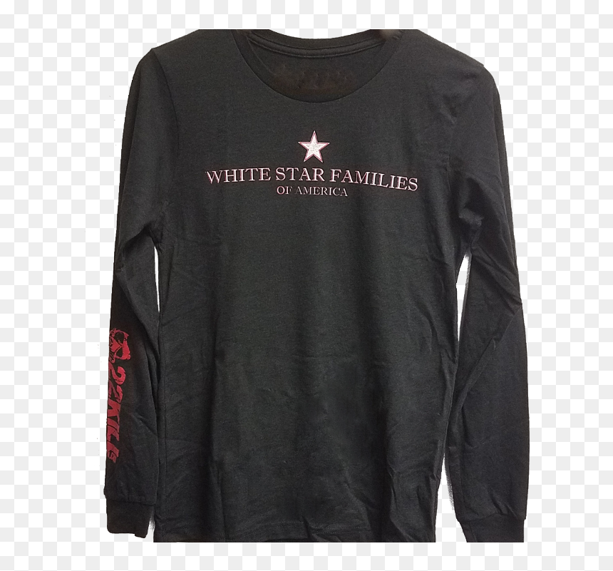 Long-sleeved T-shirt, HD Png Download - white star png