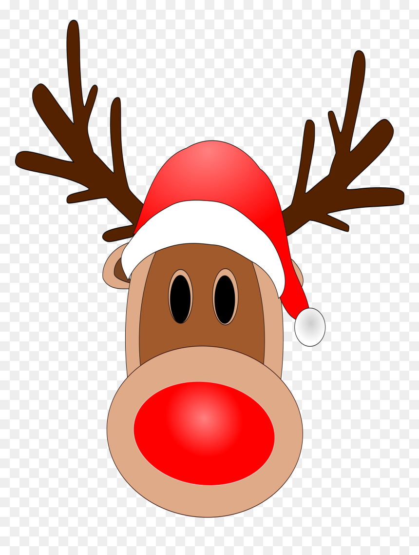 Clipart Reindeer Red Nose, HD Png Download - deer png