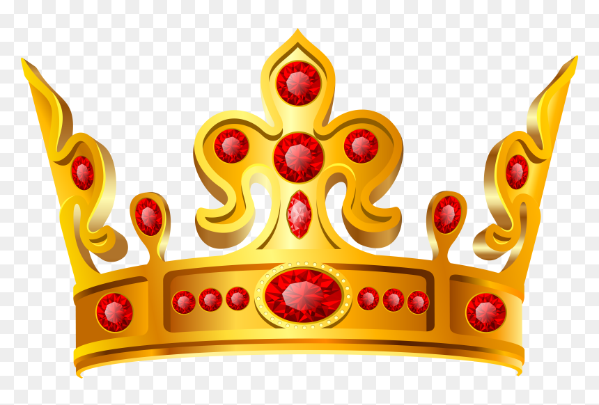 Gold Red Crown Png, Transparent Png - tiara png