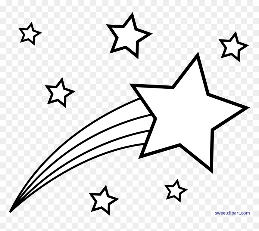 Shooting Star Clipart Black And White, HD Png Download - shooting star png