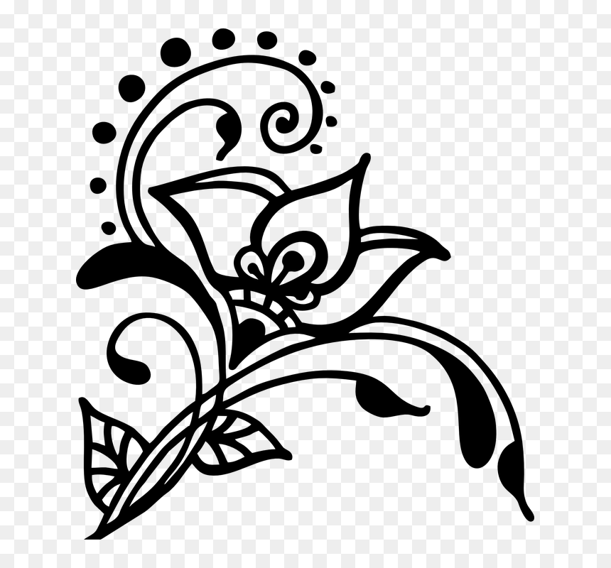 Flower Silhouette Transparent Background, HD Png Download - vine silhouette png