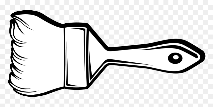 Paint Brush Clipart Black And White, HD Png Download - art brush png