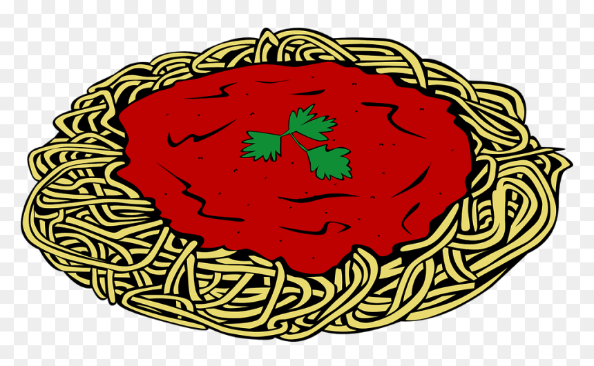 Pasta Clipart Black And White, HD Png Download - spagetti png