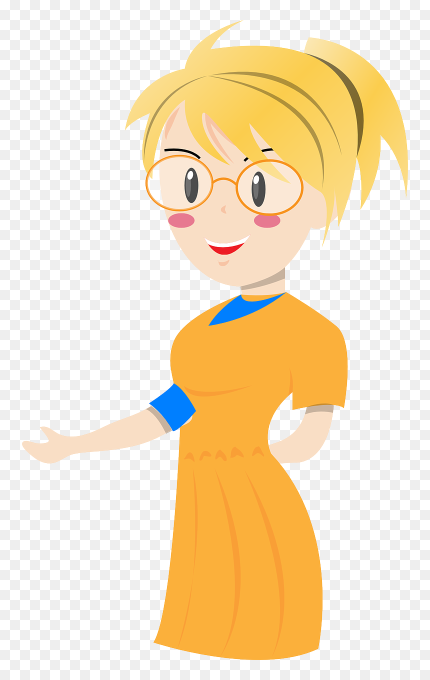Teacher With Blonde Hair Clipart, HD Png Download - teacher cartoon png
