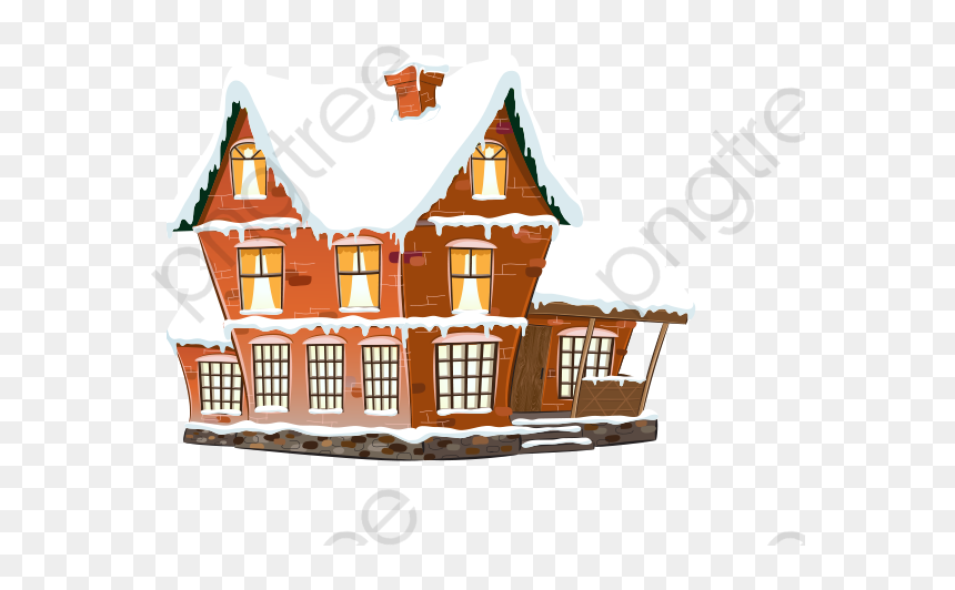 House In Snow Png, Transparent Png - cartoon snow png