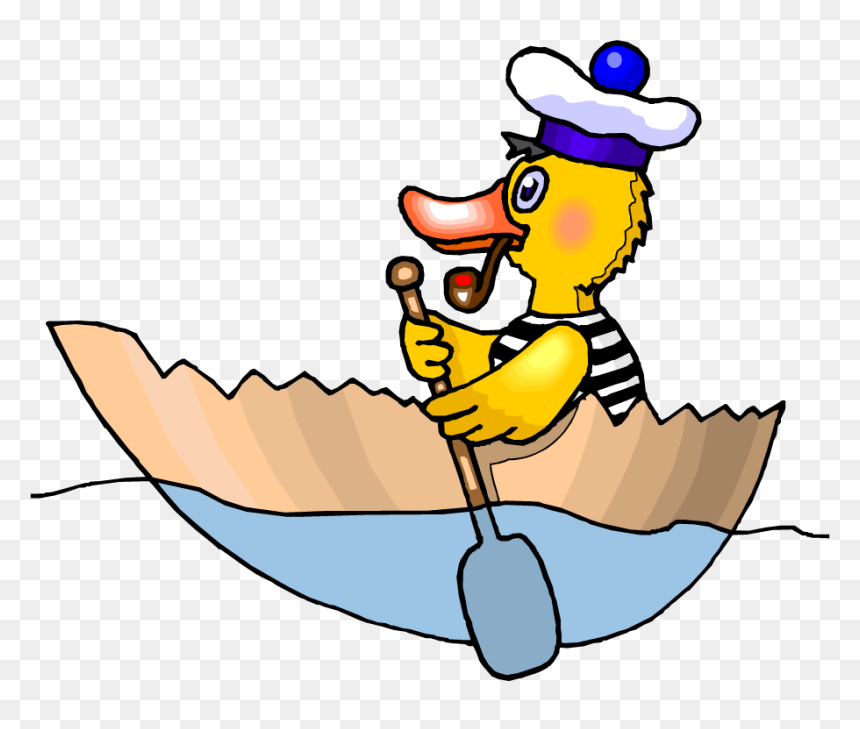 Duck In A Boat, HD Png Download - cartoon duck png