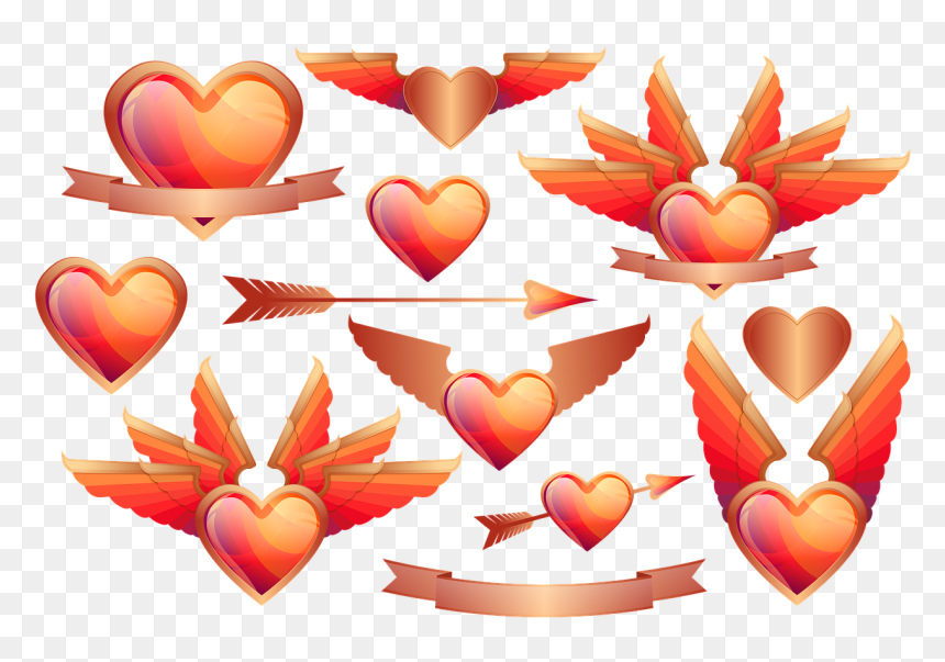 Heart, HD Png Download - heart with wings png