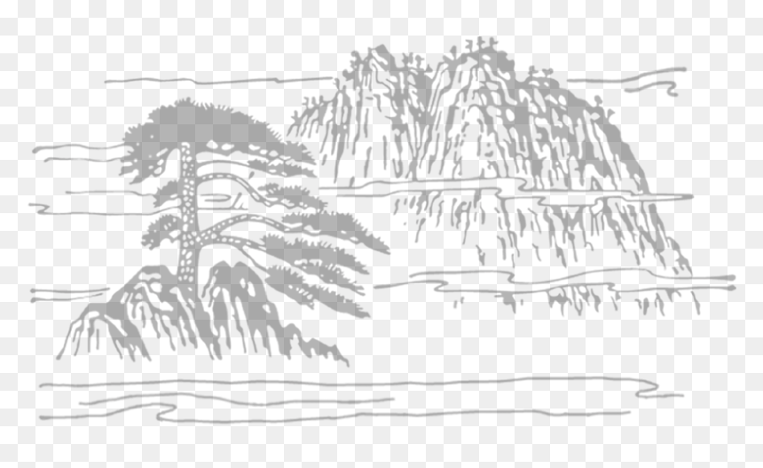 古典 书籍 封面 设计, HD Png Download - mountain drawing png
