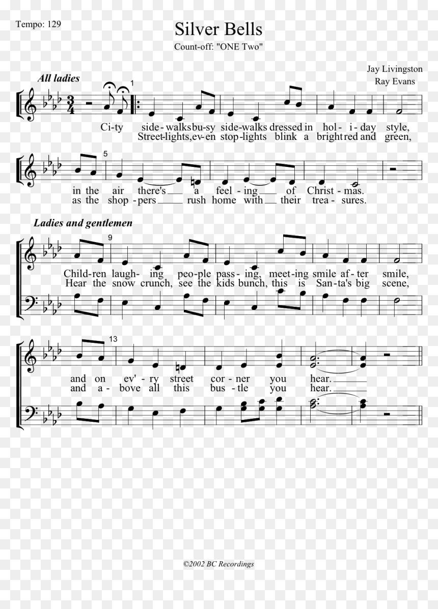 Sheet Music, HD Png Download - silver bells png