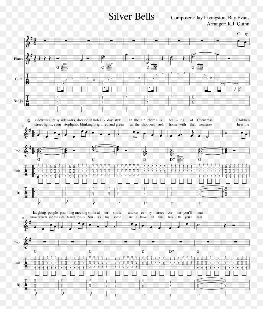 Sheet Music, HD Png Download - silver bells png