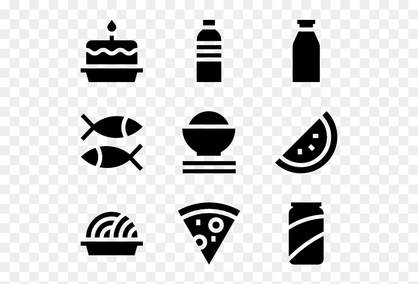 Black And White Food Stencil, HD Png Download - cubiertos png