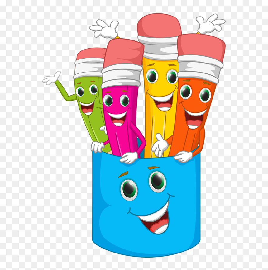 Pencil Clip Art Cartoon, HD Png Download - pencil vector png