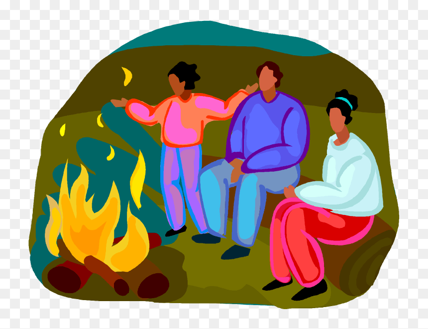 Campfire With People Clipart, HD Png Download - campfire clipart png