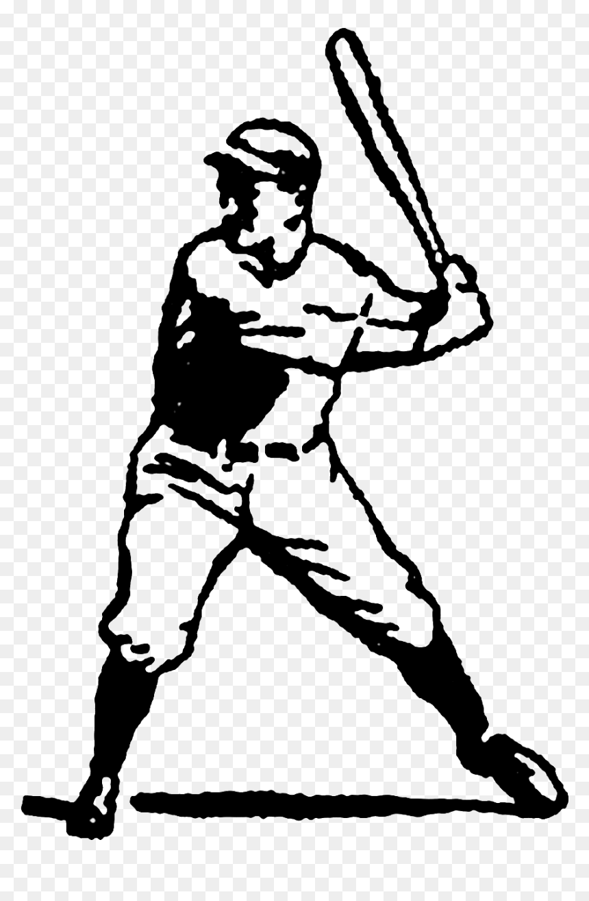Vintage Baseball Clip Art, HD Png Download - black baseball bat png
