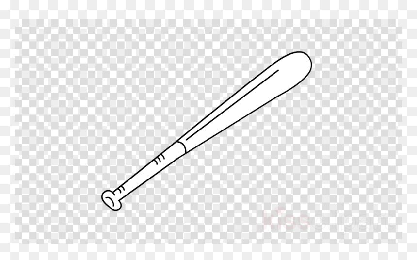 Black And White Slide Clipart, HD Png Download - black baseball bat png