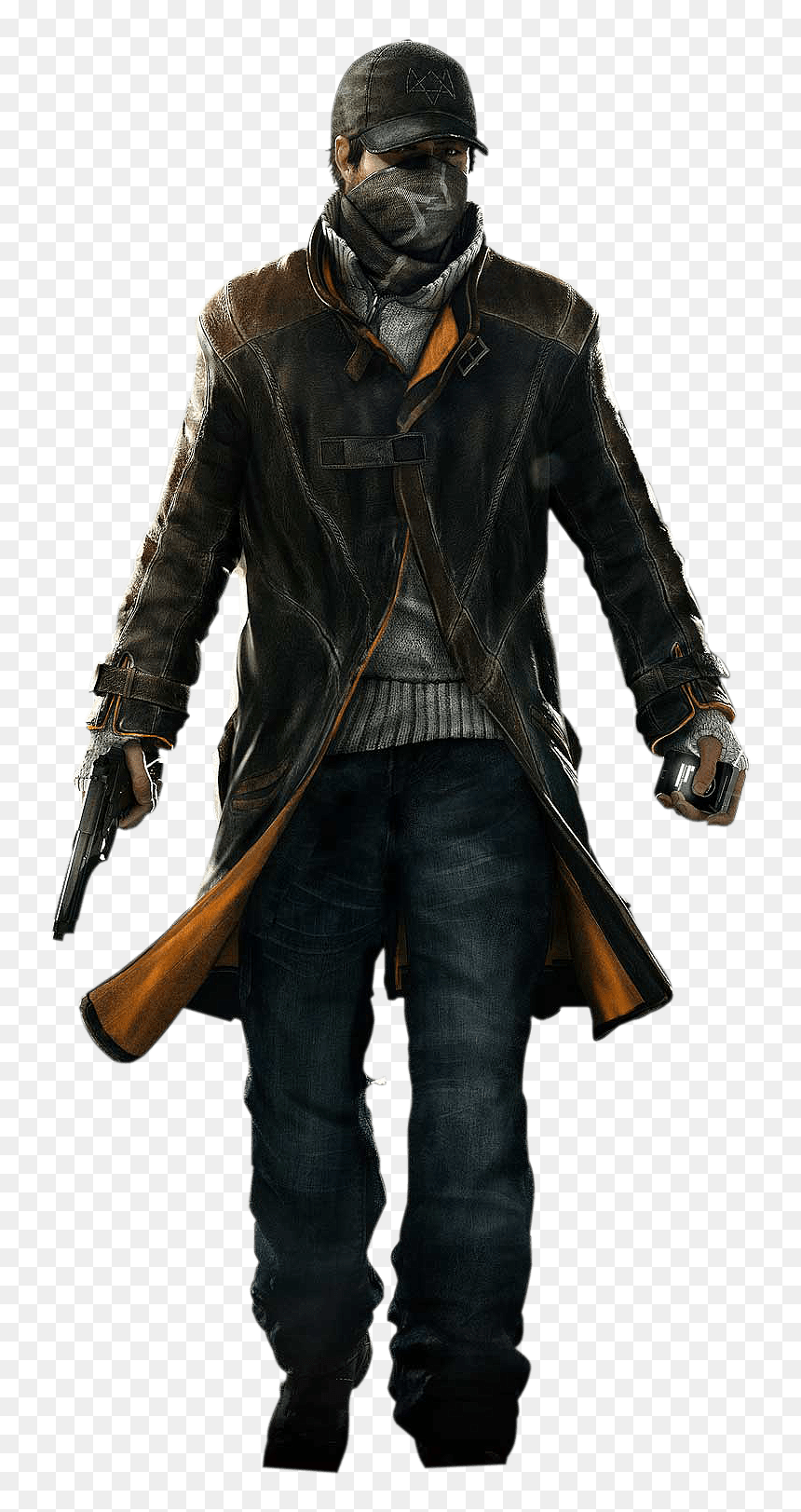 Trench Coat Watch Dogs, HD Png Download - man with gun png