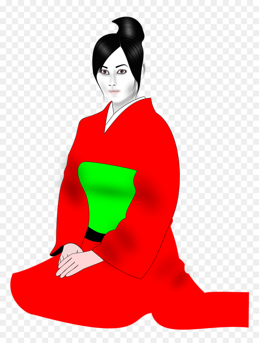 Kimono, HD Png Download - geisha png