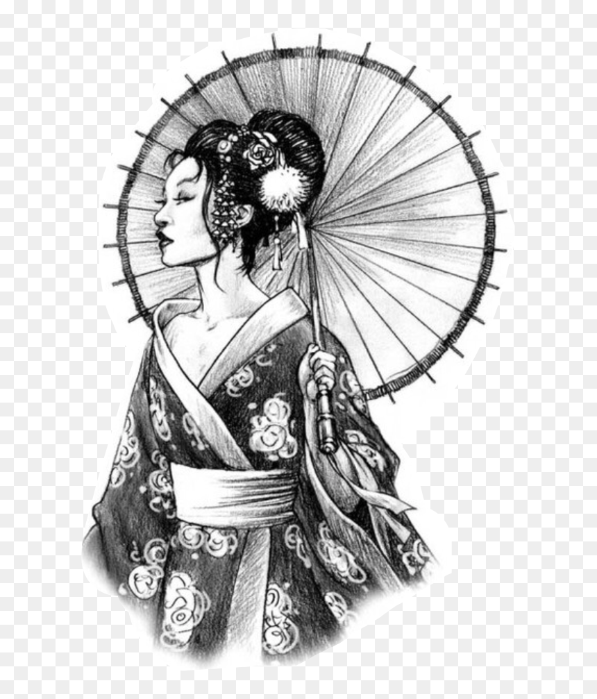 Japanese Woman Tattoo Designs, HD Png Download - geisha png