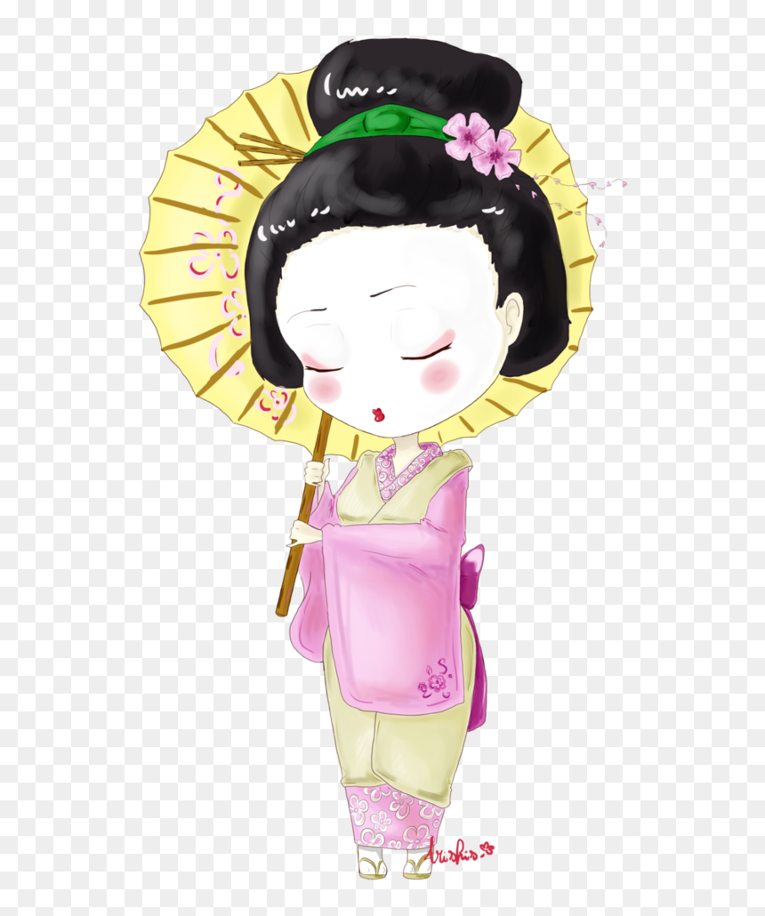 Geisha Chibi, HD Png Download - geisha png