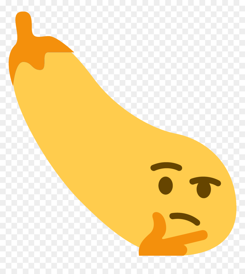 Thinking Eggplant Emoji, HD Png Download - thinking clipart png