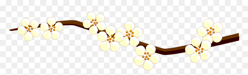 Clipart Gren Med Blomst, HD Png Download - sakura branch png