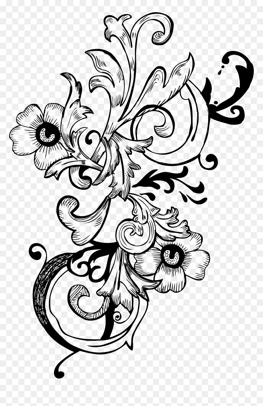Brushes Florais Png Transparente, Png Download - scroll work png