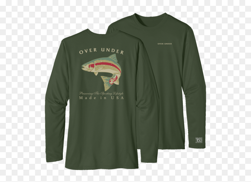 Long-sleeved T-shirt, HD Png Download - rainbow trout png