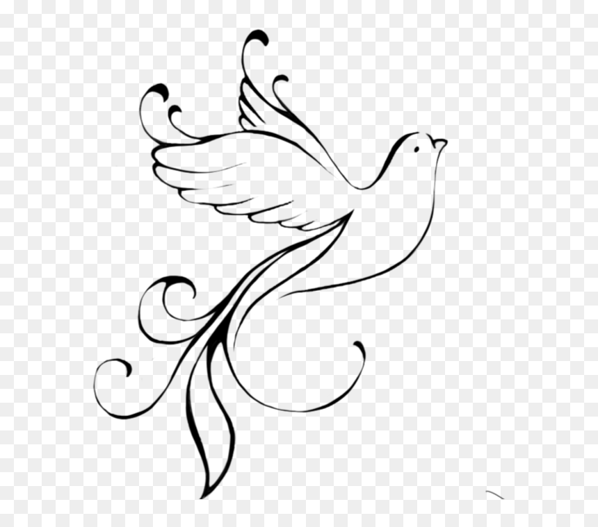 Dessin Colombe Pour Tatouage, HD Png Download - dove flying png