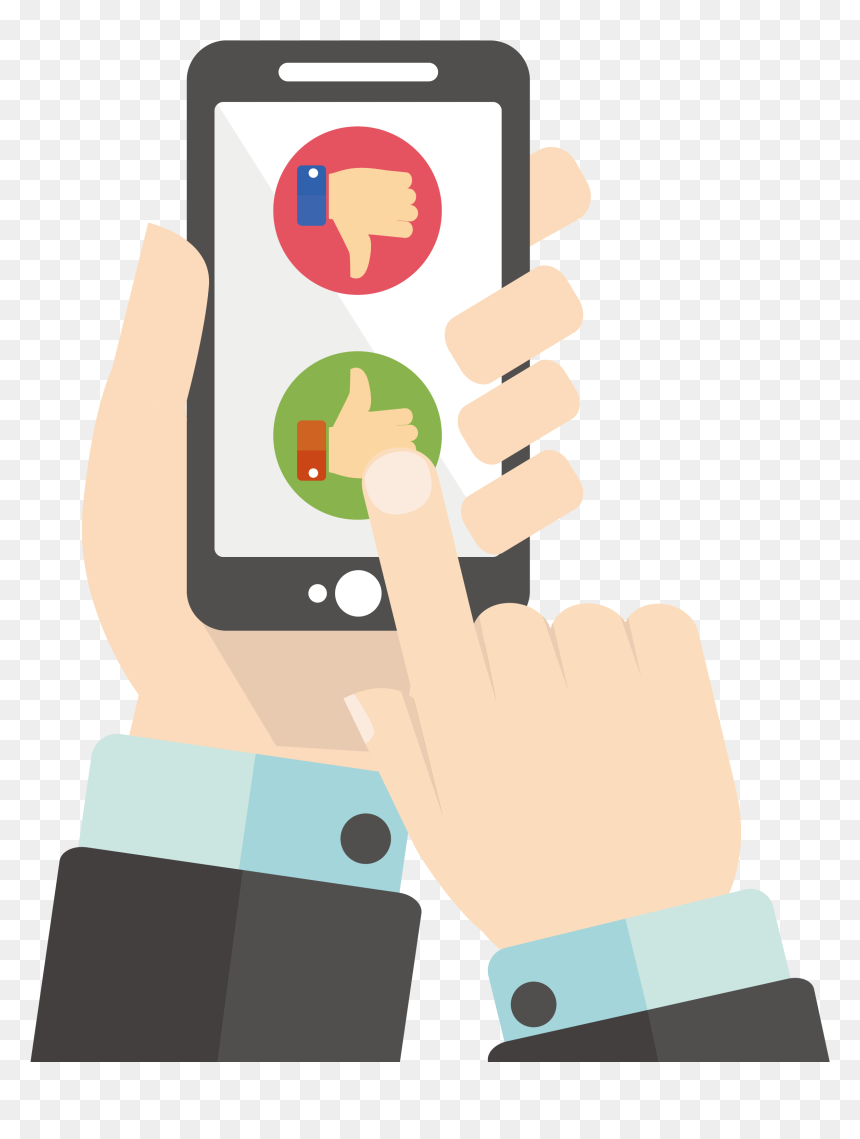 Mobile Phone App Illustration, HD Png Download - hand with phone png