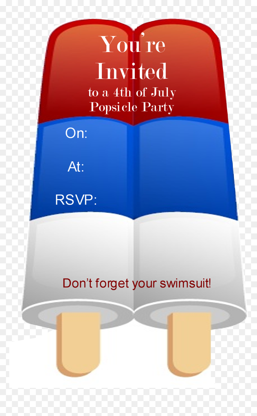 Popsicle Party Invitations Blank, HD Png Download - 4th of july clipart png