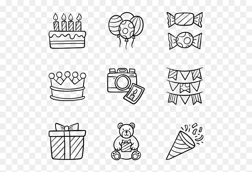 Birthday Hand Drawn Png, Transparent Png - birthday gift png