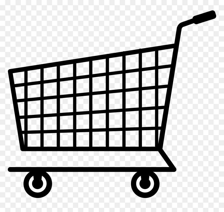 Shopping Cart Clipart Black And White, HD Png Download - grocery store png