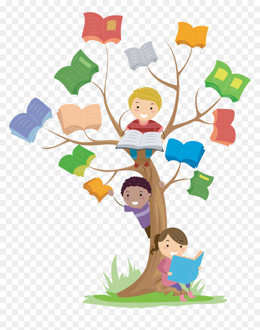 Clip Art Reading Books, HD Png Download - cartoon kids png