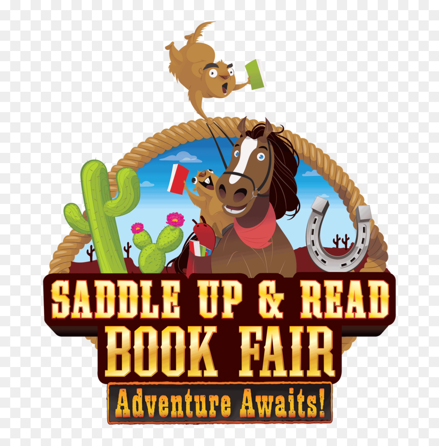 Saddle Up And Read, HD Png Download - open book clip art png