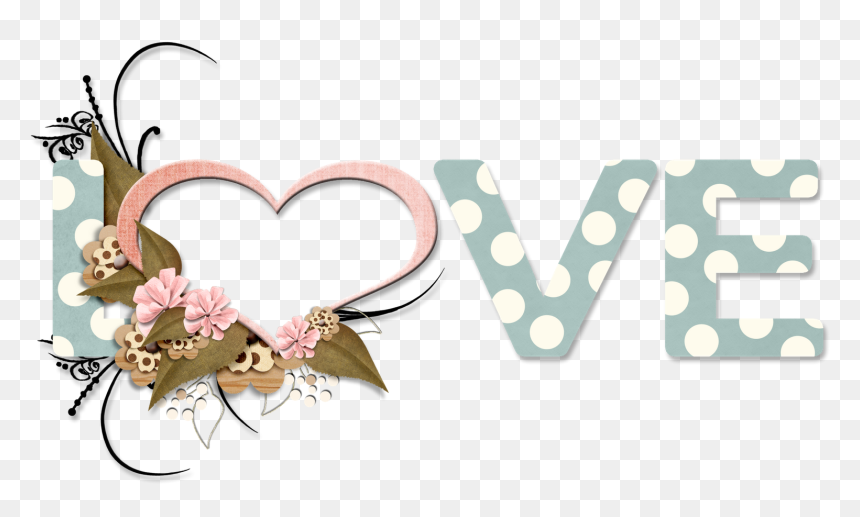 Succulent Background Heart, HD Png Download - love word png