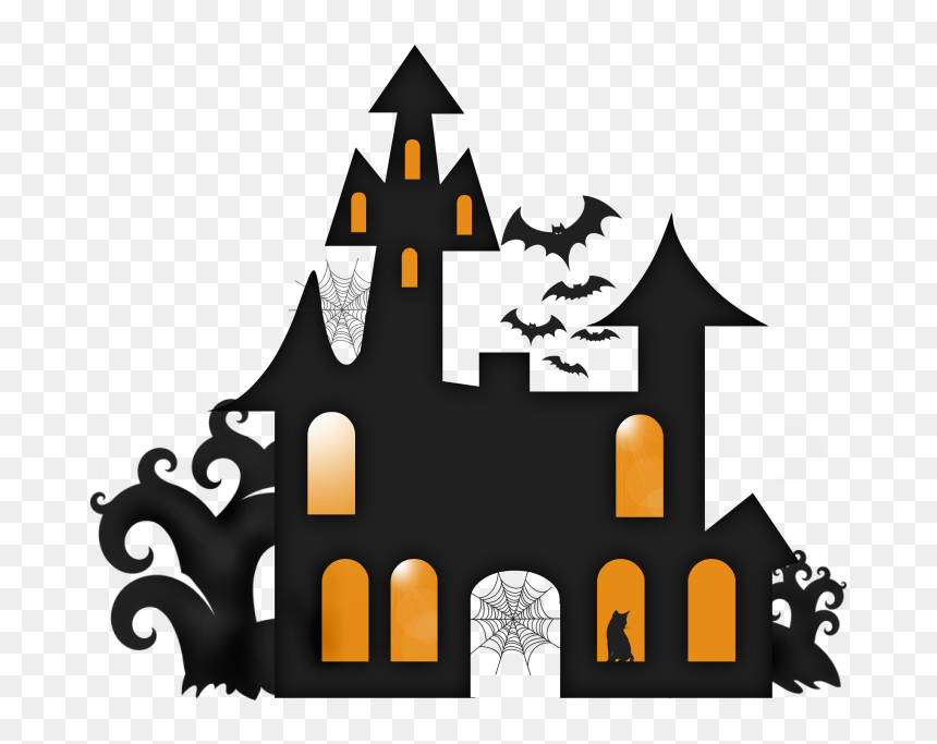 Hauted House Silhouette Png, Transparent Png - house graphic png