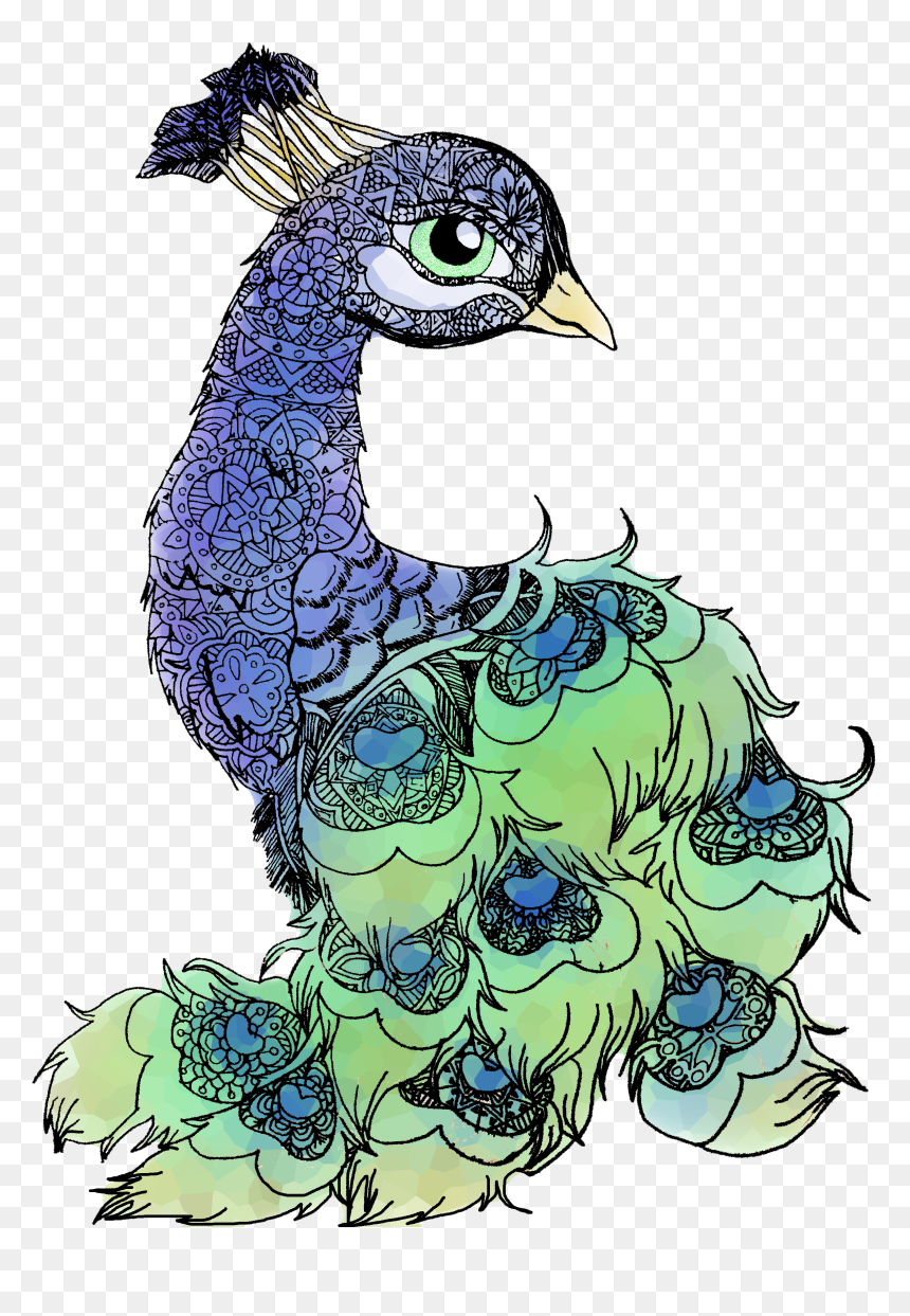 Mandala De Animales Png, Transparent Png - feather outline png