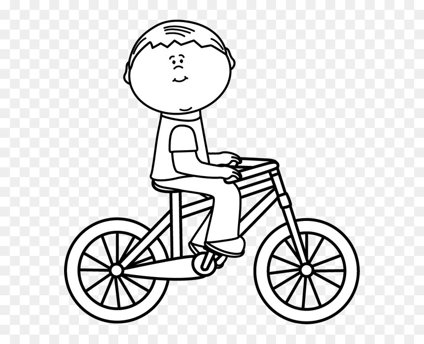 Black And White Bicycle Clipart, HD Png Download - bicycle clipart png