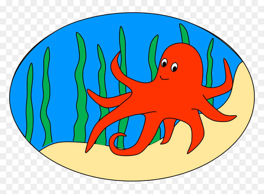 Sea Weed In Clipart, HD Png Download - octopus clipart png