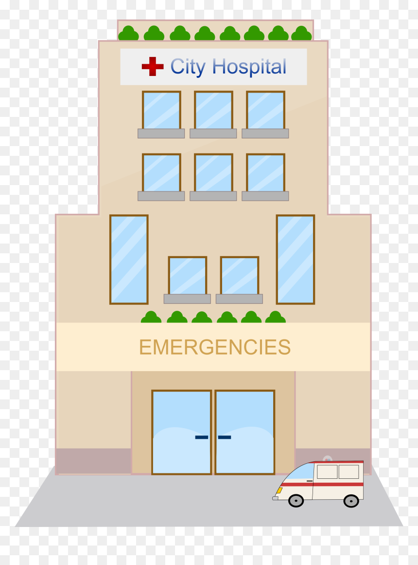 Clipart Hospital Building, HD Png Download - buildings clipart png