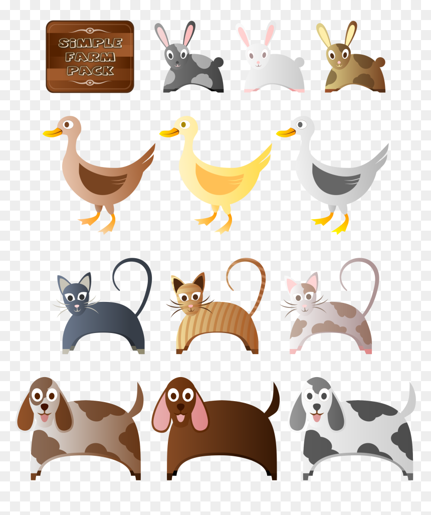 Small Farm Animals Clipart, HD Png Download - animals clipart png