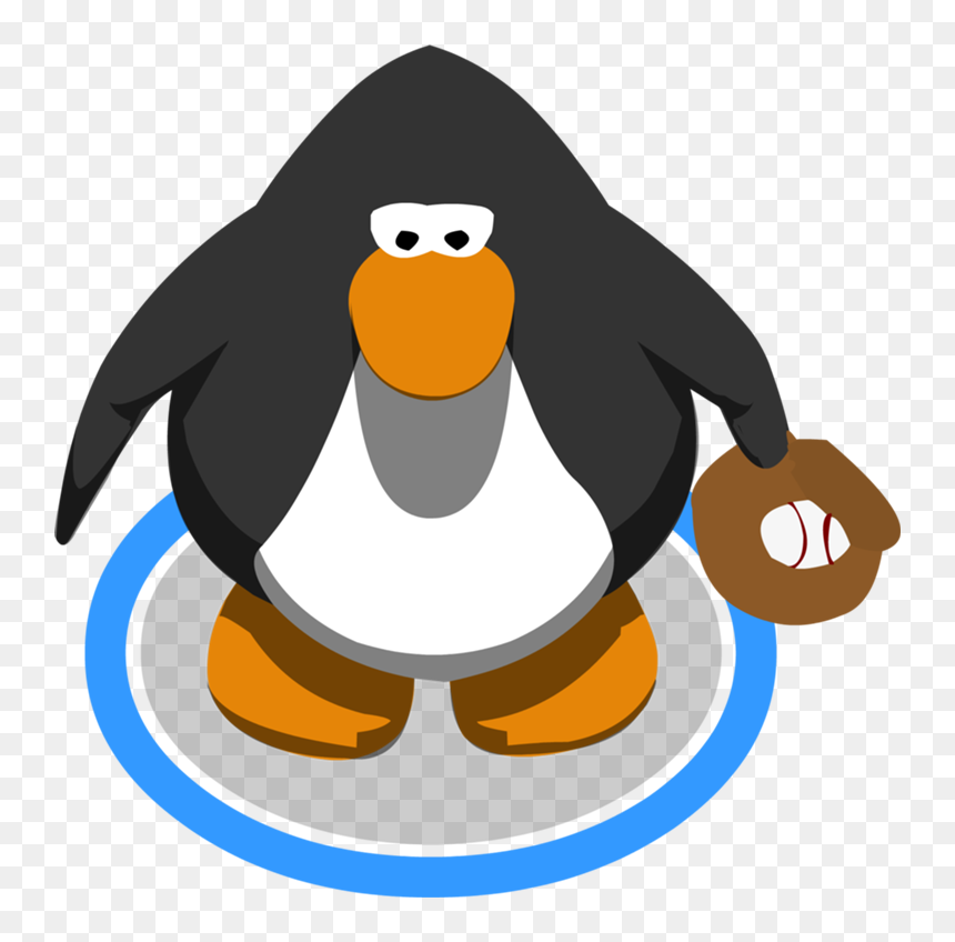 Club Penguin Yellow Penguin, HD Png Download - baseball glove clipart png