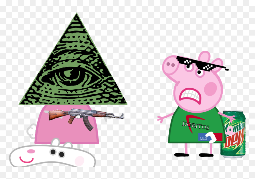 Green Triangle Illuminati, HD Png Download - daddy pig png