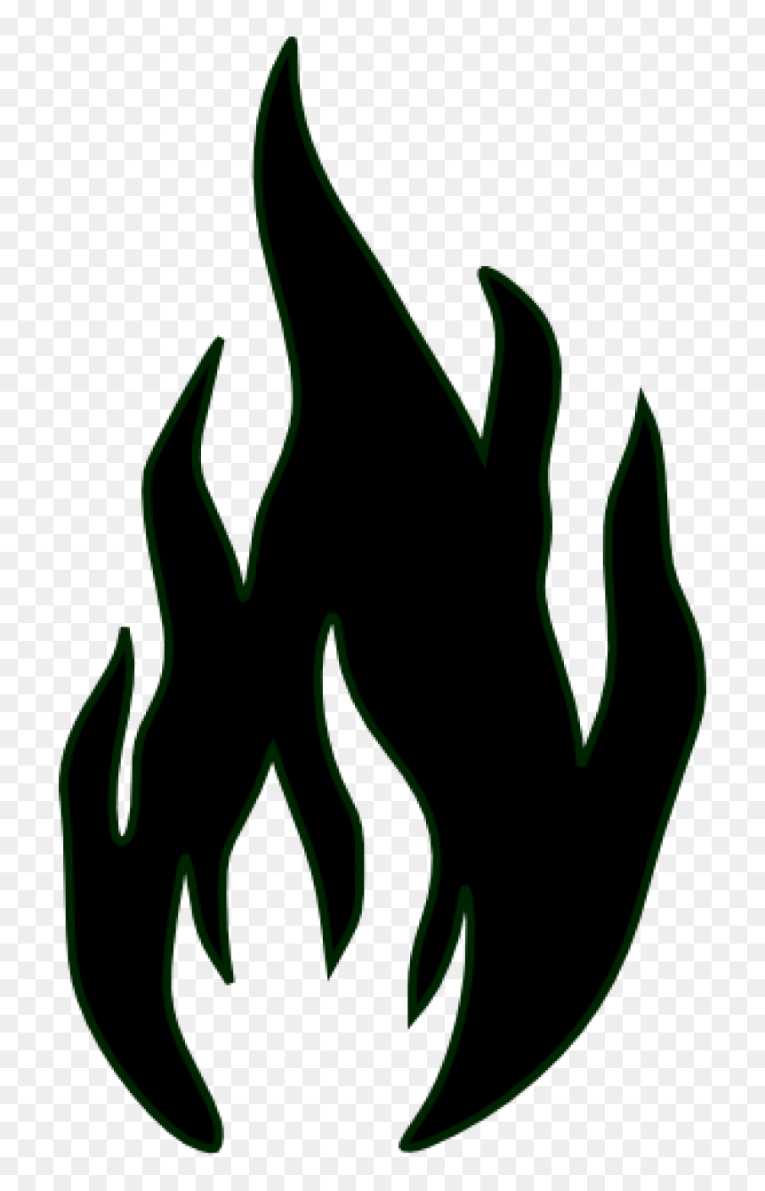 Flame Clip Art Black And White, HD Png Download - flame decal png