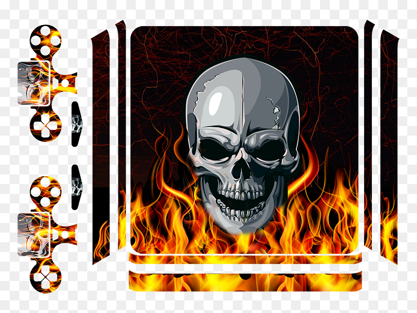 Skull, HD Png Download - flame decal png