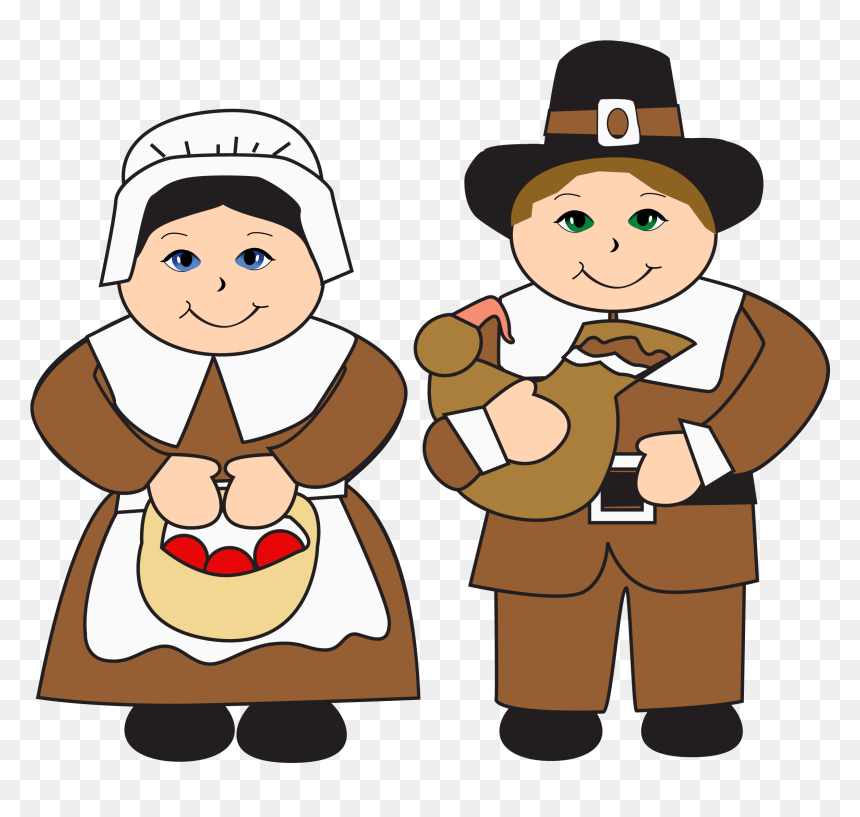 Pilgrims Clipart, HD Png Download - thanksgiving clip art png