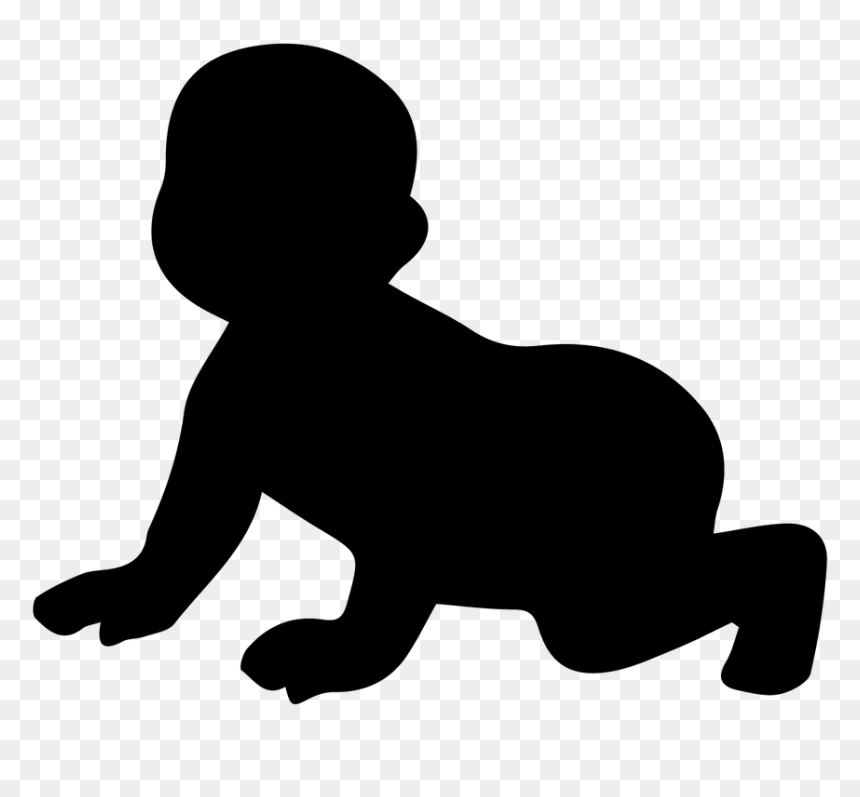 Baby Silhouette Png, Transparent Png - baby crawling png