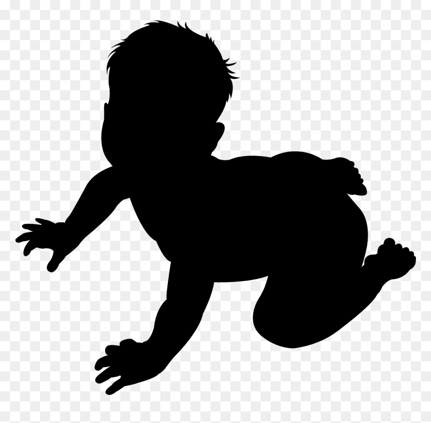 Silhouette, HD Png Download - baby crawling png